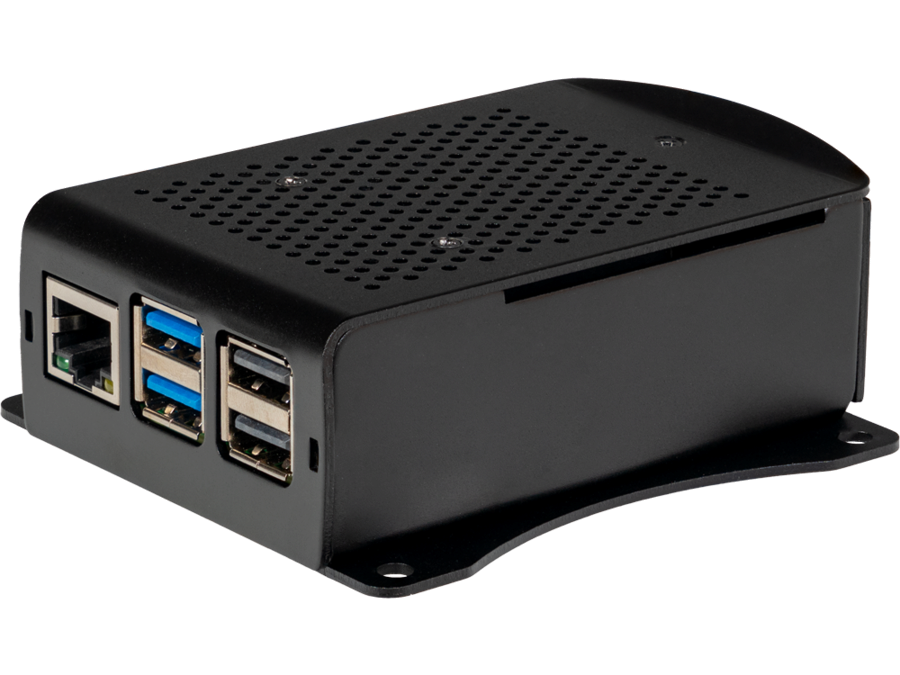 Raspberry Pi 5 Alu. Case w. active cooling fan, Black